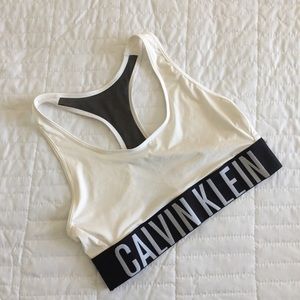 CALVIN KLEIN logo sports bra crop top